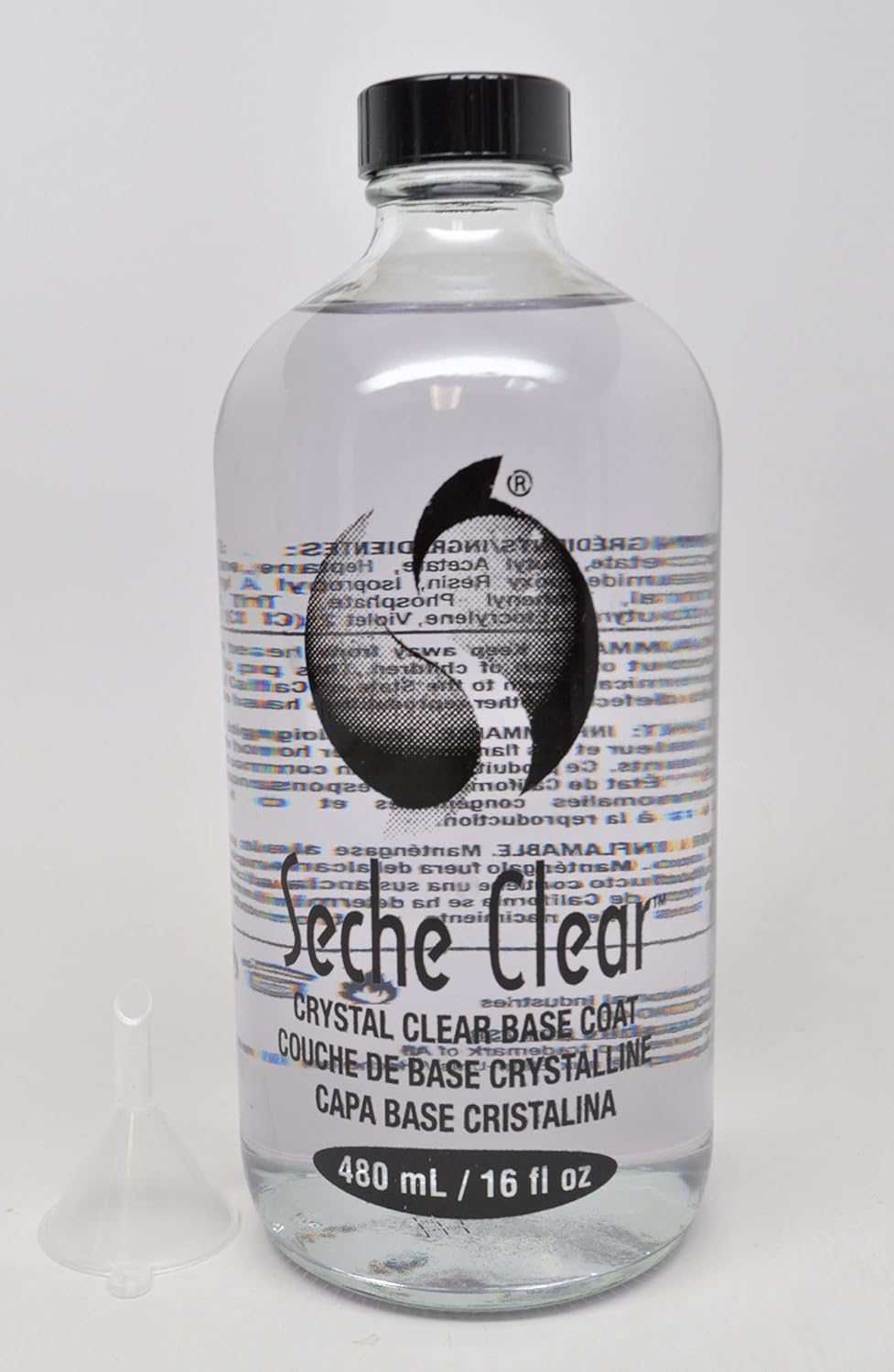 Seche Clear Professional Kit, Crystal Clear Base Coat for Nail Polish, 16 oz & 4 Packs of 0.5 oz Refill