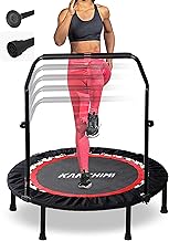 Kanchimi 40" Folding Mini Fitness Indoor Exercise Workout Rebounder Trampoline with Handle, Max Load 330lbs(Black)