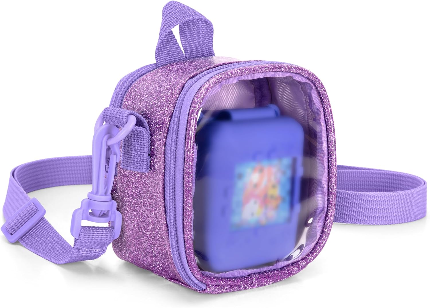LoDrid Travel Carrying Case Compatible with Bitzee Interactive Toy Digital Pet, Protective Storage Bag with Adjustable Shoulder Strap for Virtual Electronic Pets and Accessories, Purple (Bag Only)