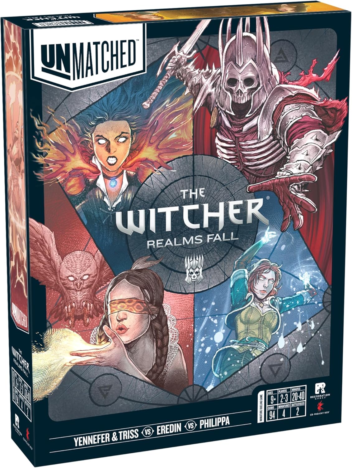 Restoration Games, Unmatched The Witcher Realms Fall - Strategy Fighting Board Game - for 2 Players and Ages 9+