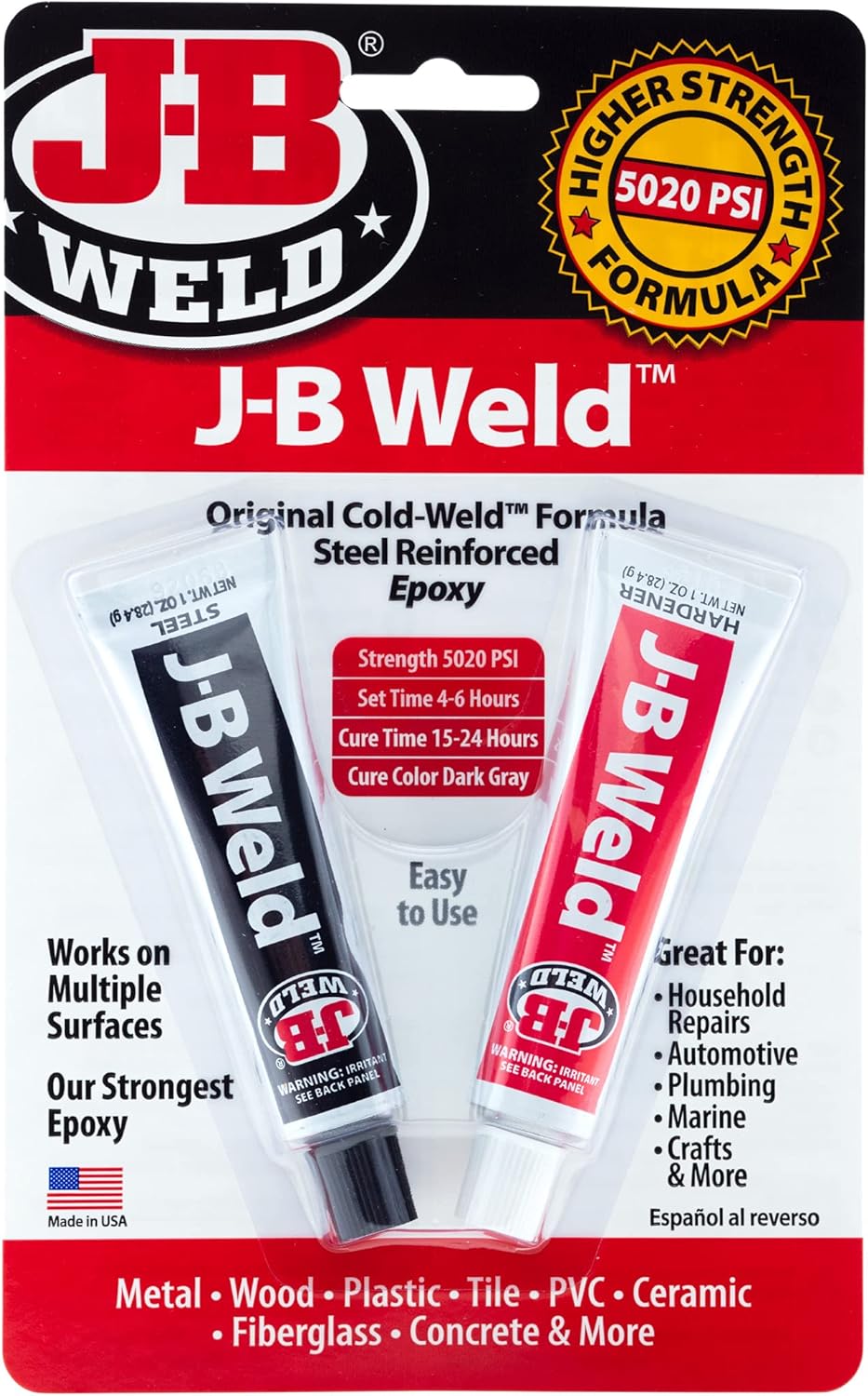 JB Weld Original Cold-Weld 8265-SUK Steel Reinforced Epoxy - Dark Grey (Packaging may vary)