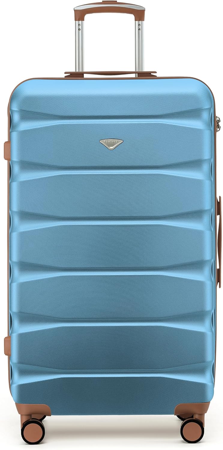 Flight Knight Large Trunk Check in Suitcase 131 L Capacity Interior Extra Large 80 x 46.5 x 38 cm - Hard Shell Checked Luggage for Long-Haul Travel, Spinner Wheels and TSA Lock - Airlines Approved