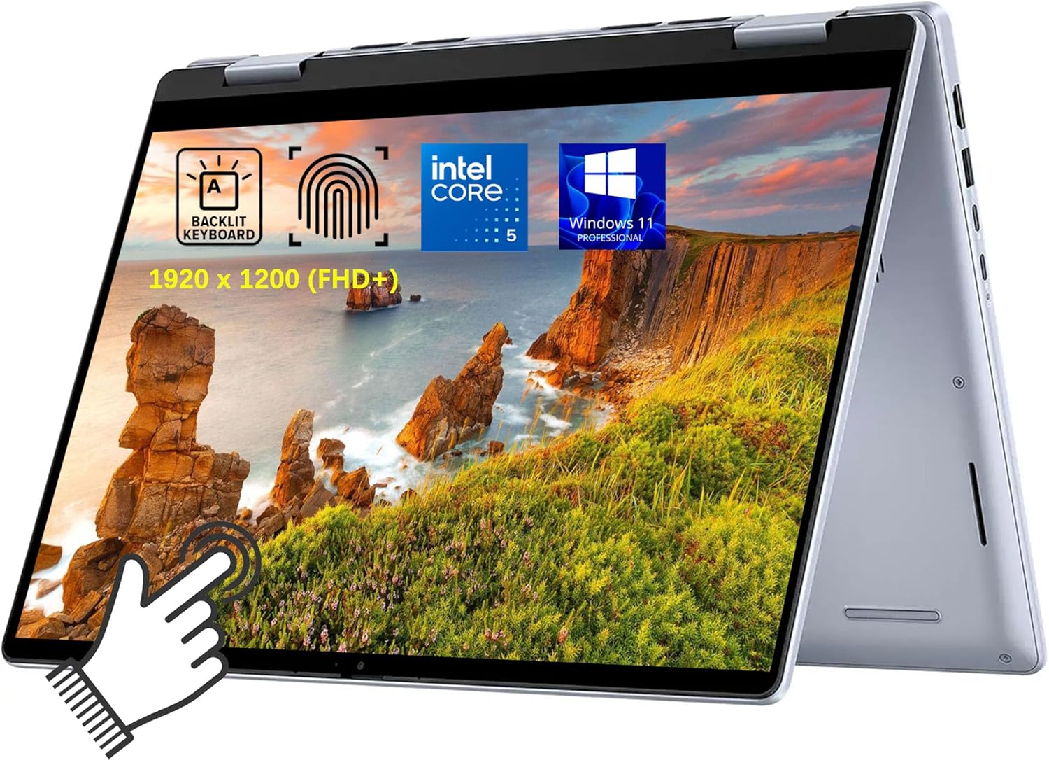 Dell Inspiron 14 7740 Laptop, 2 in 1 14" FHD+ Touchscreen Business Laptops, Intel Core 5 (> i7-1355U), 16GB DDR5 RAM, 1TB PCIe SSD, Backlit Keyboard, Fingerprint, 10Hr Battery Life, Windows 11 Pro