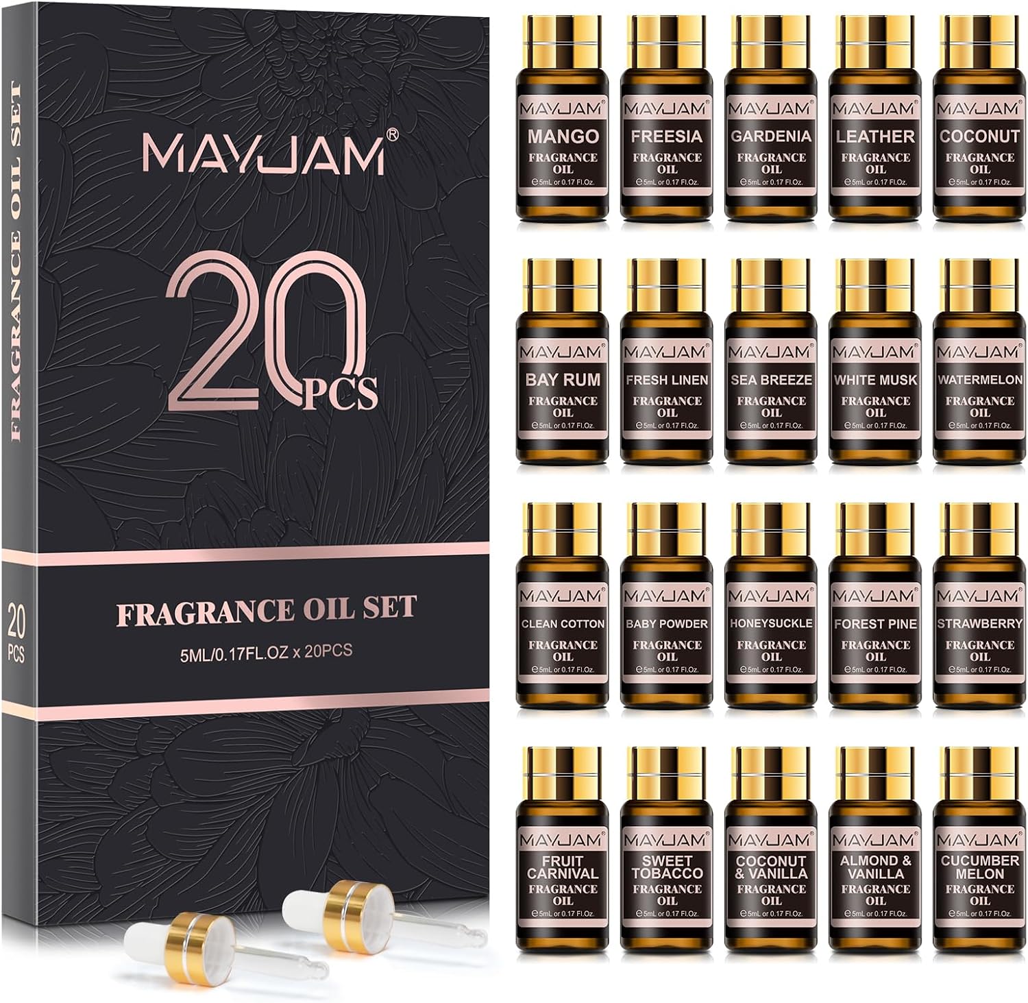 MAYJAM Essential Oils Set - Fragrance Oil for Diffuser Soap Candle Making
