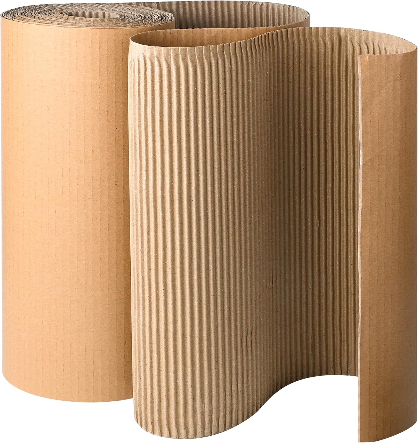 17"x236" Single B Flute Corrugated Cardboard Roll, Brown