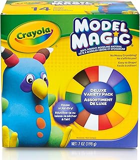 Crayola Model Magic Deluxe Variety Pack (14 Packs), Kids Air Dry Clay, Modeling Clay Alternative, Craft Supplies for Teachers, 7oz