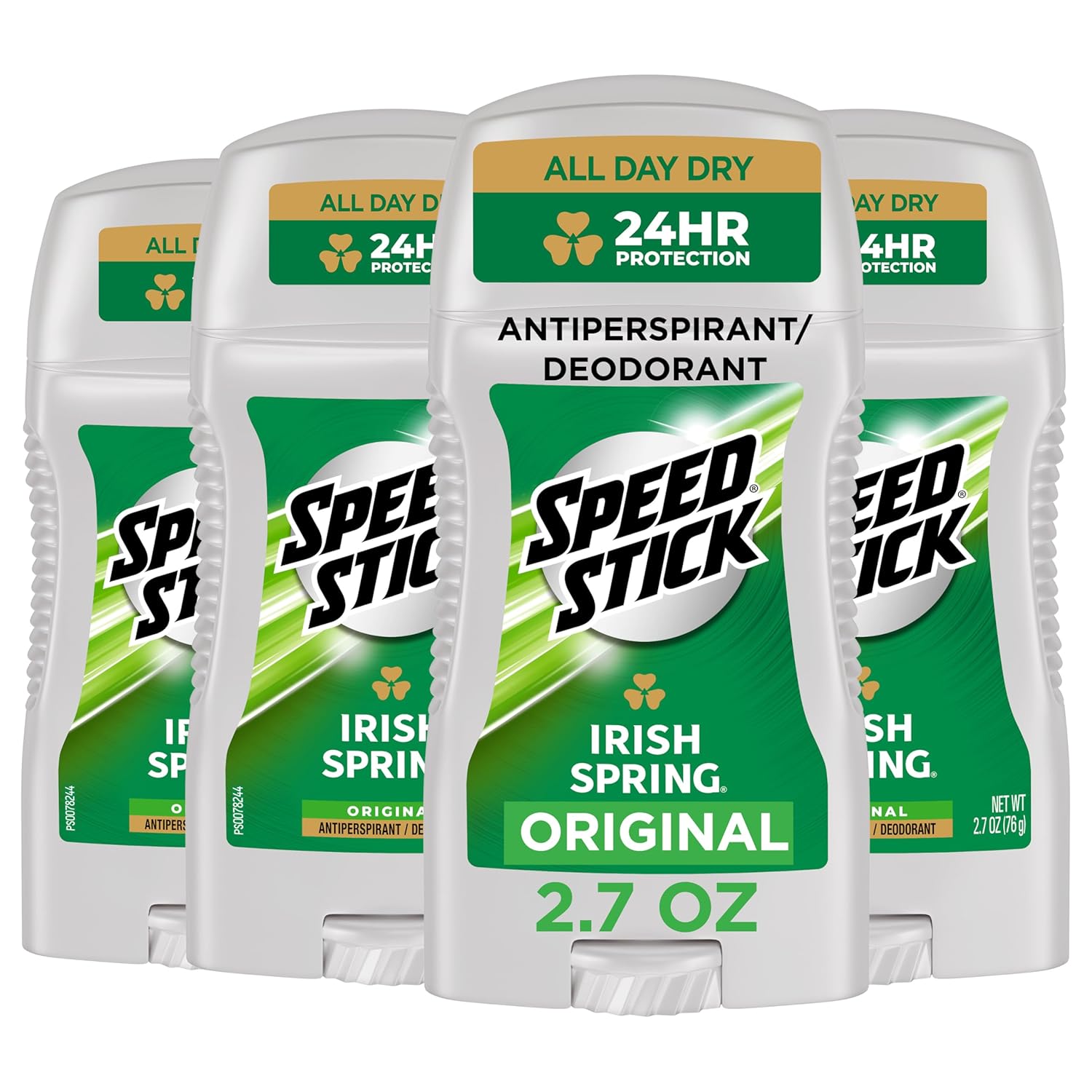 Speed Stick Men's Antiperspirant Deodorant, Irish Spring Scented, 3 Ounce, 4 Pack