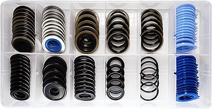 100Pcs 12 Types Metal Rubber Master Oil Drain Plug Gasket Assortment Kit Replace 097-021, 097-025, 097-035, 55196309, 097-116, 097-119, 097-115, 097-139, 097-146