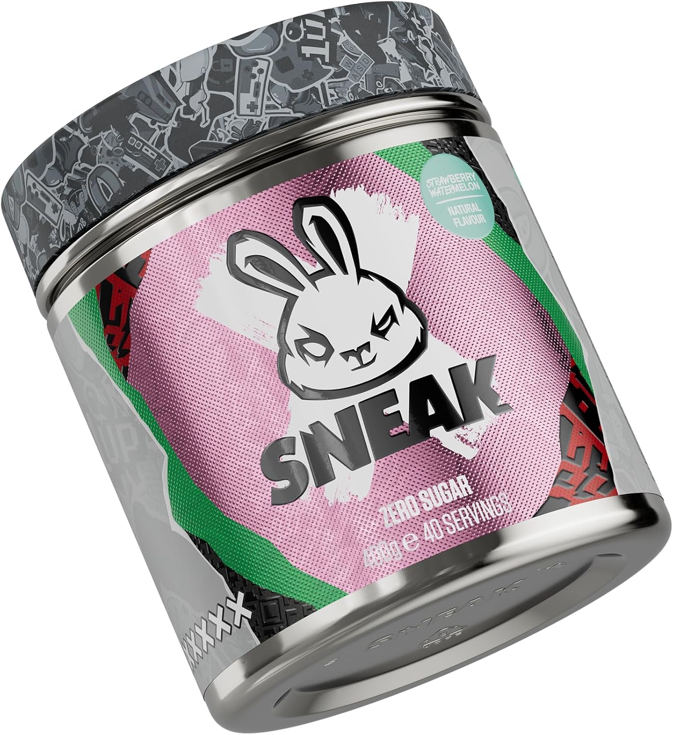 SNEAK Energy Drink Powder | Strawberry Watermelon | No Sugar. No Nasties. Just Natural Caffeine, Focus-Boosting Nootropics | 40 Servings