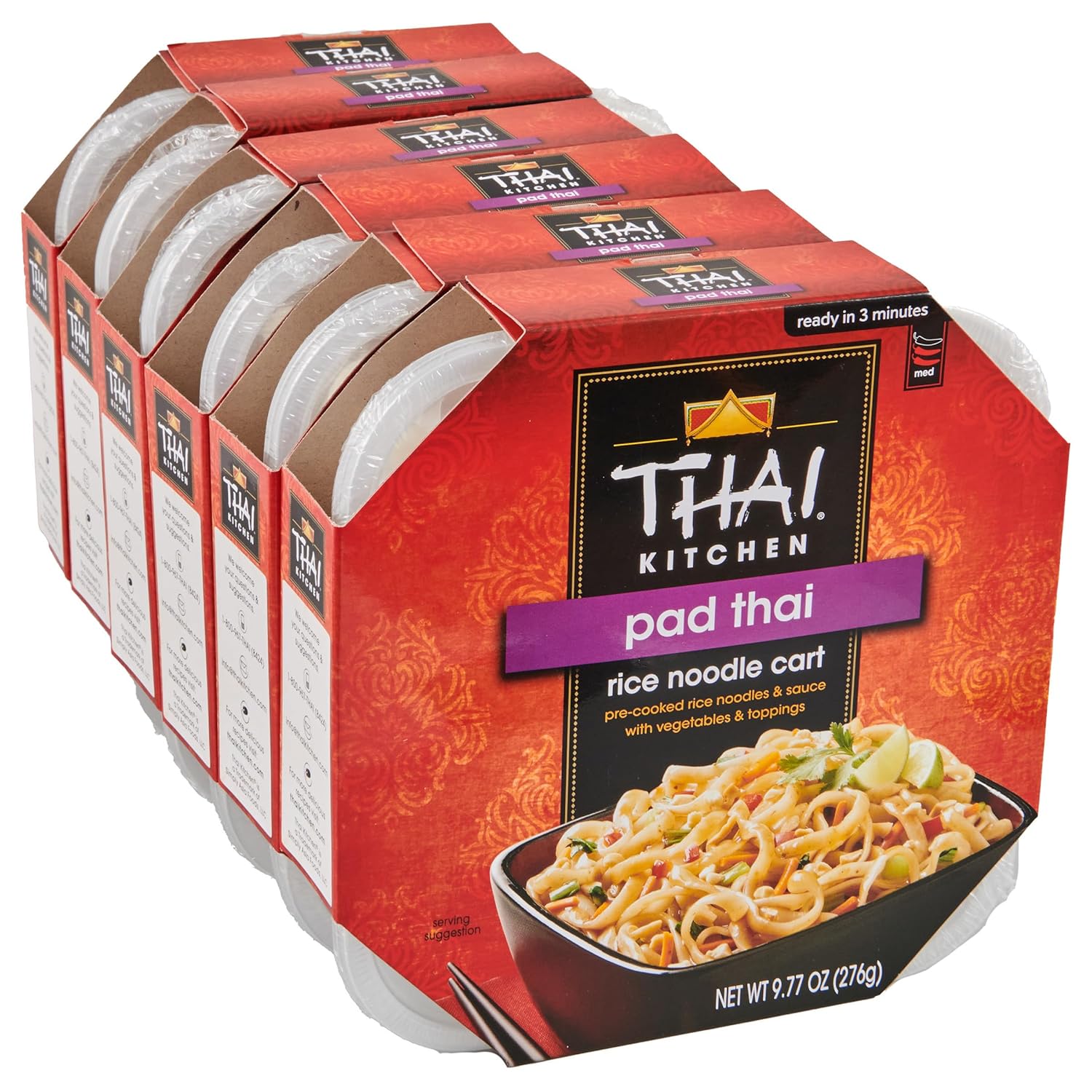 Thai Kitchen Pad Thai Rice Noodle Cart, 9.77 oz (Pack of 6)