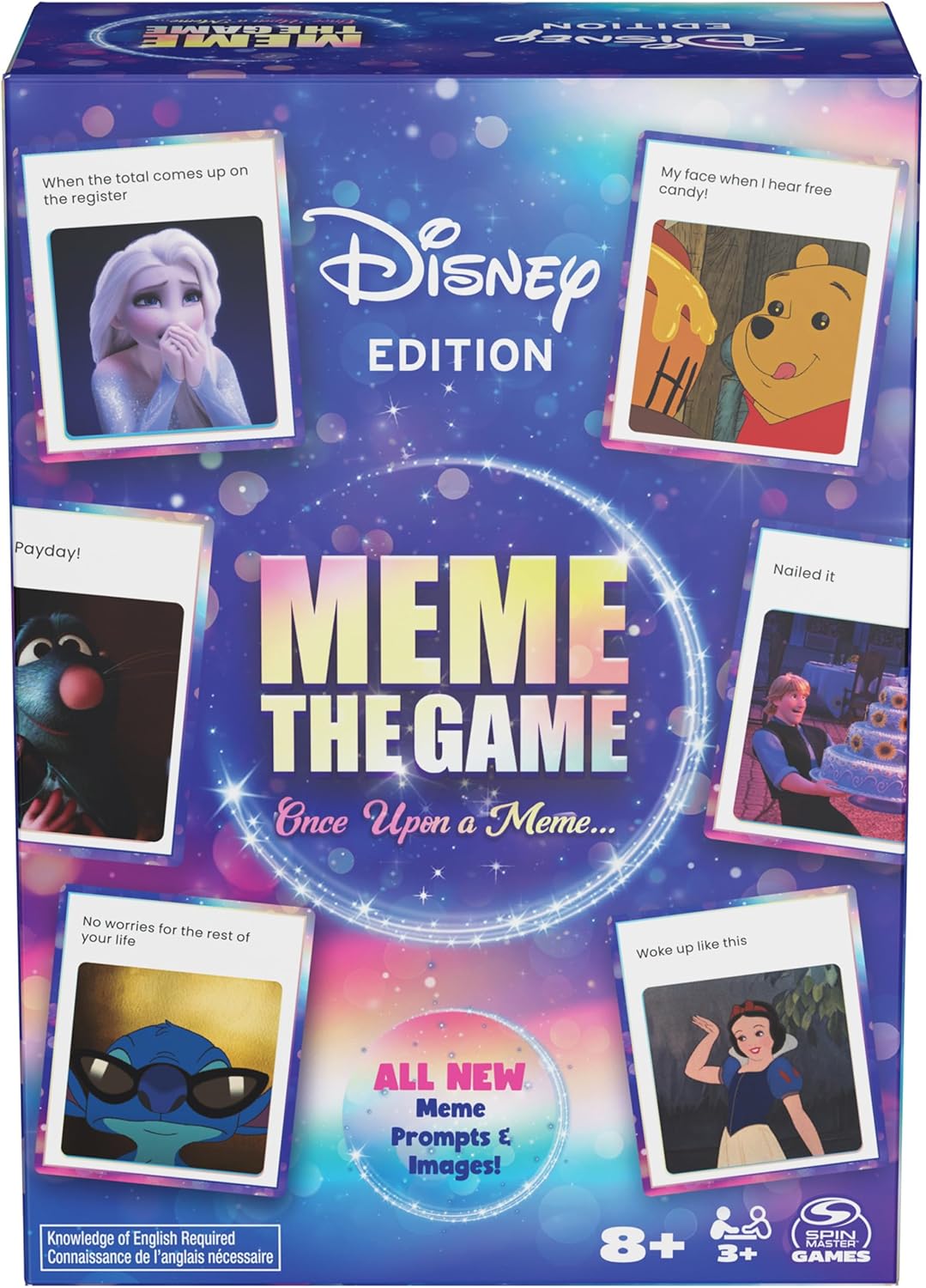 Spin Master Games, Disney Meme The Game, Disney Card Game for Hilarious Family Fun, Funny Caption Contest with Classic & Modern Characters, for Kids & Family, 3-6 Players, for Ages 8 & Up