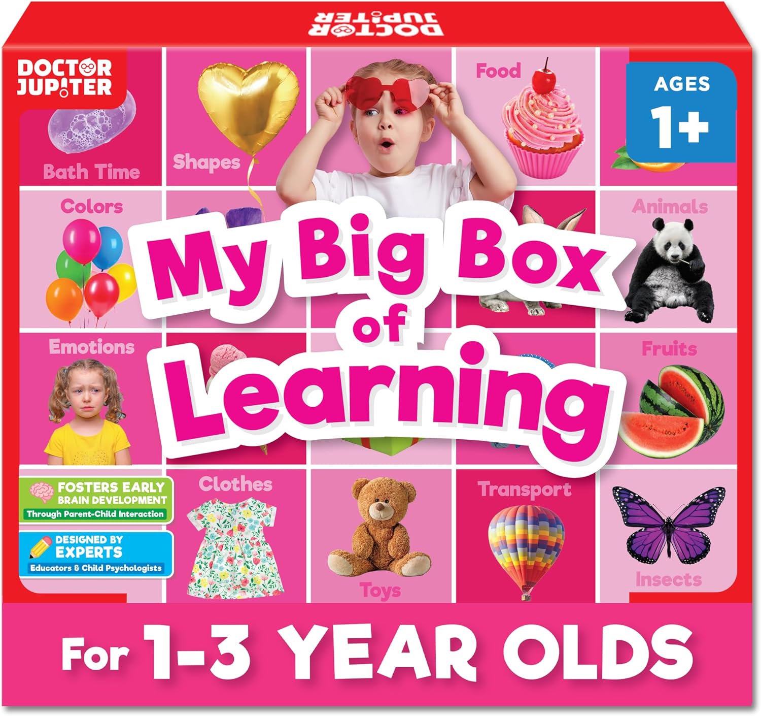 Doctor Jupiter My Big Box of Learning | Toys for Toddlers Ages 1-2-3 | Toddler Learning & Educational Activities for 1+ Year Old Girls | Gift Ideas for Birthdays