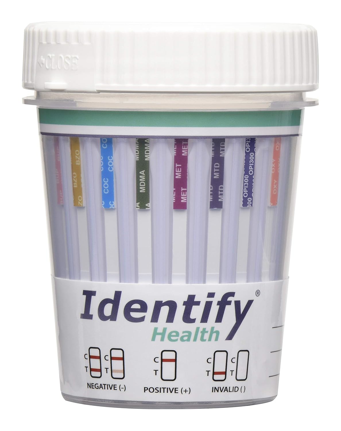 Identify Health Drug Screen Test | 75 Pack | 12 Panel CLIA Waived Instant Urine Drug Test Cup for AMP,BAR,BUP,BZO,COC,MDMA,MET,MTD,MOP|OPI,OXY,TCA,THC