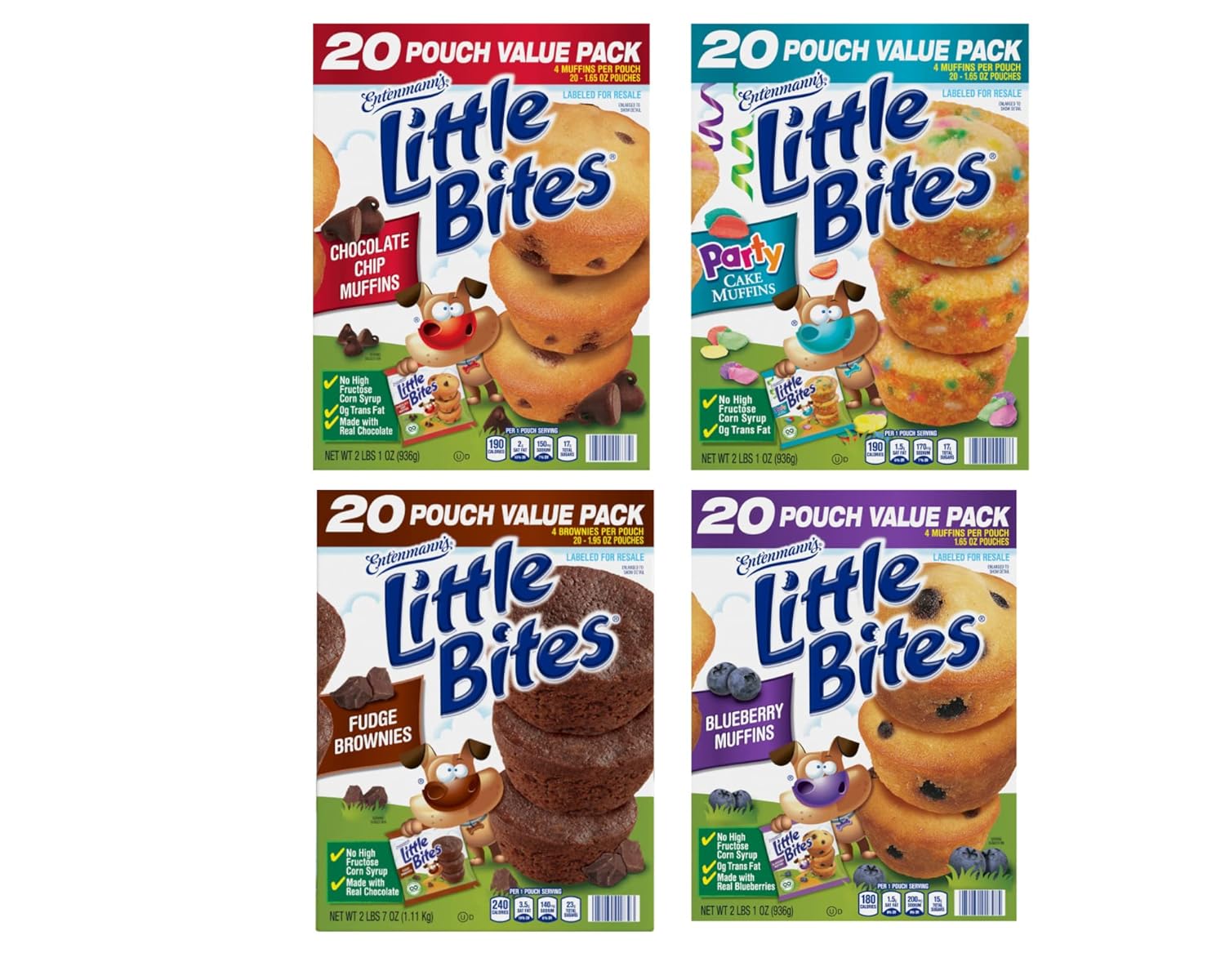 Entenmann's Little Bites Assorted (4 pack) Mini Muffins, 80 packs, 138 oz