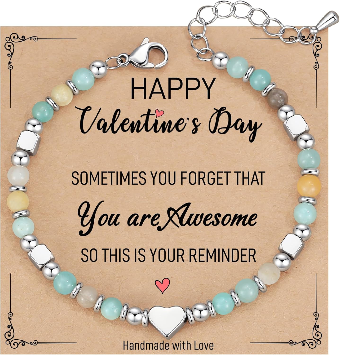 TONY & SANDY Tiny Beaded Bracelets for Women, Sometimes You Forget You're Awesome, Unique Gifts for Women, Mom, Daughter, Wife, Coworkers, Best Friend, Bestie, Granddaughter