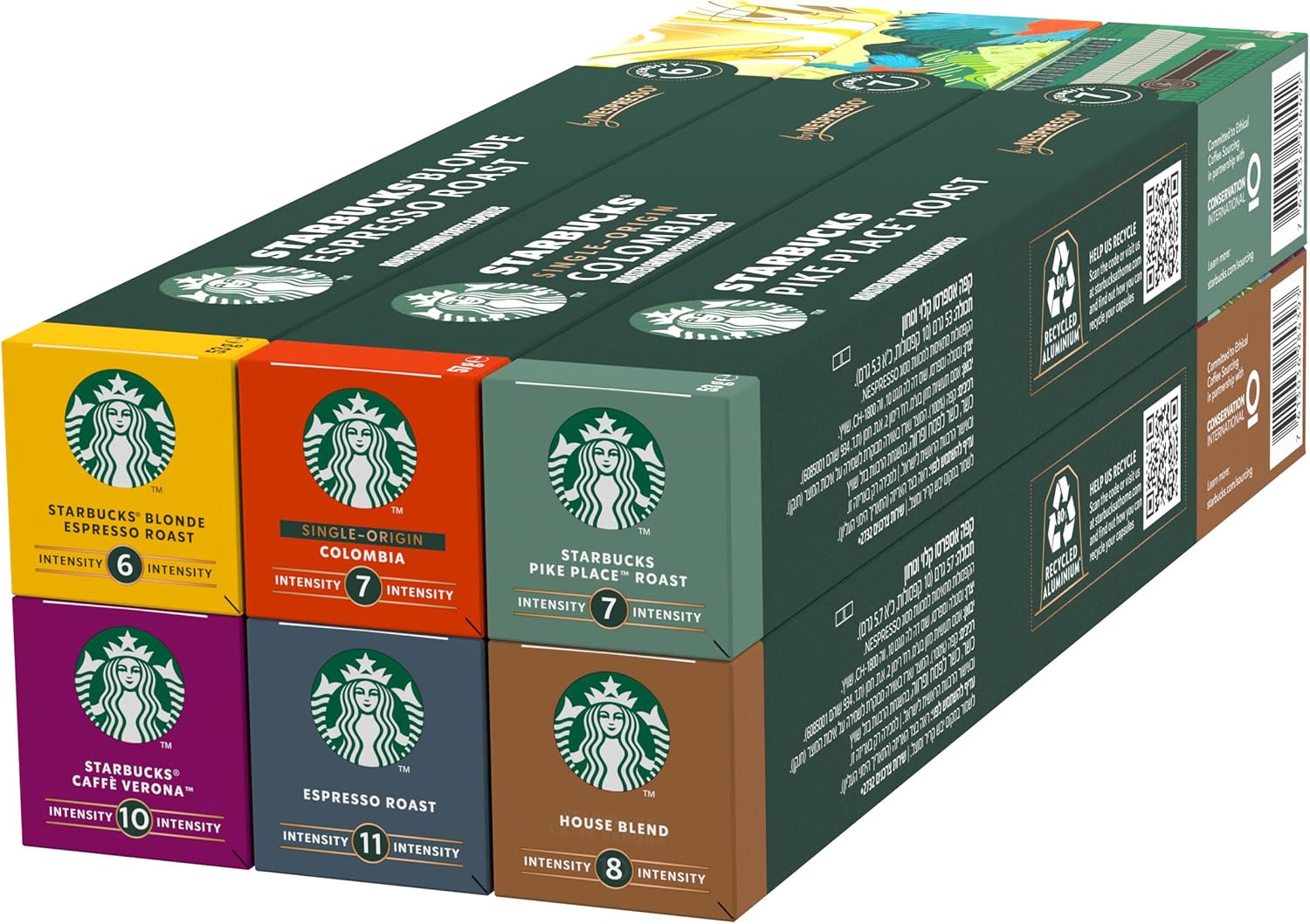 STARBUCKS Discovery Variety Pack by Nespresso, All Roast Types Coffee Capsules 6 x 10 (60 Capsules) - Amazon Exclusive