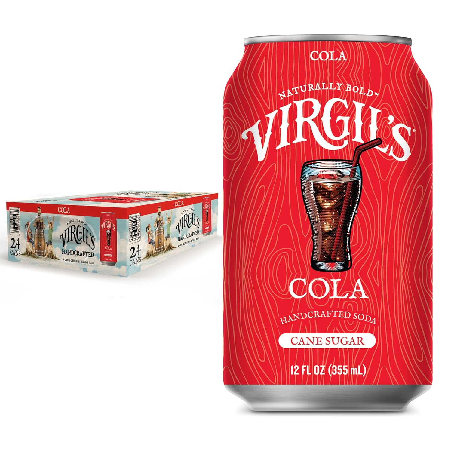 Virgil's Handcrafted Cola - Bold Flavor, Caffeine Free - 12oz Cans, 24 Pack