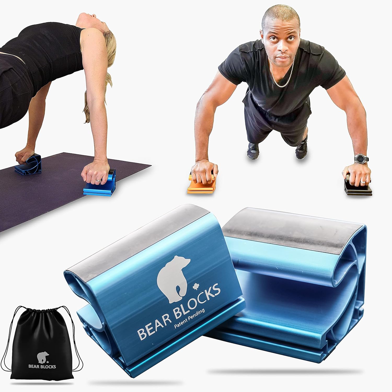 Pushup Bars - Safe Push Up Bars - Strength training Pushup Stands Perfect for Home Gym & Traveling Fitness - Lightweight, Non-Slip Bodyweight Training Workouts Blocks