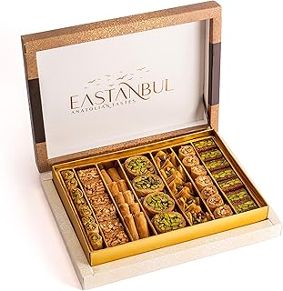 Eastanbul Baklava, 1.1lb, Baklava Pastry, Pistachio Gift Box, Middle Eastern Sweets, Premium Gourmet Desserts, Pistachio & Cashew Rich Pastry, Dulces Arabes, Arabic Sweets, Turkish Gifts