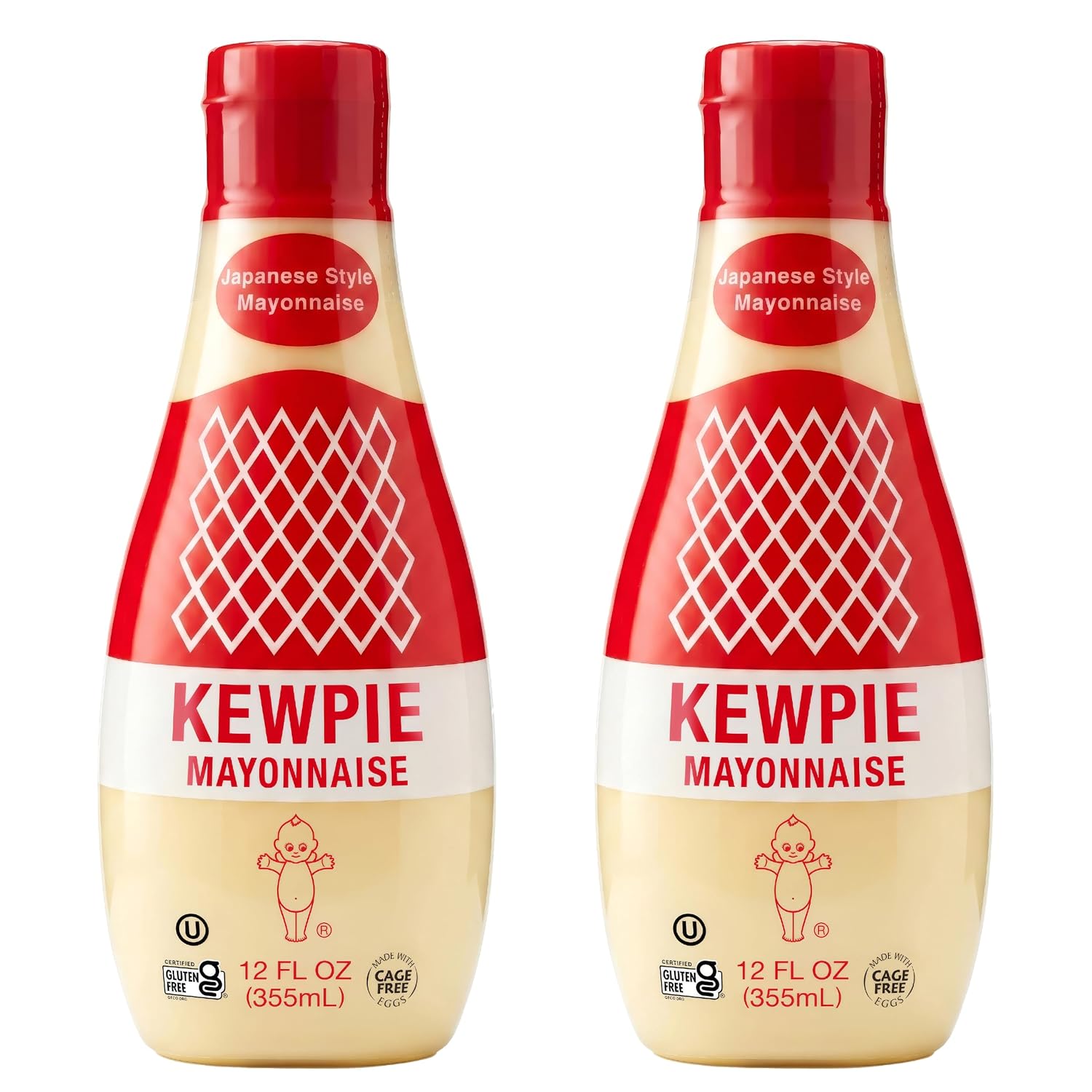 Kewpie Mayonnaise Product of USA Japanese Style Cage Free Gluten Free 12oz (24 Fl Oz)