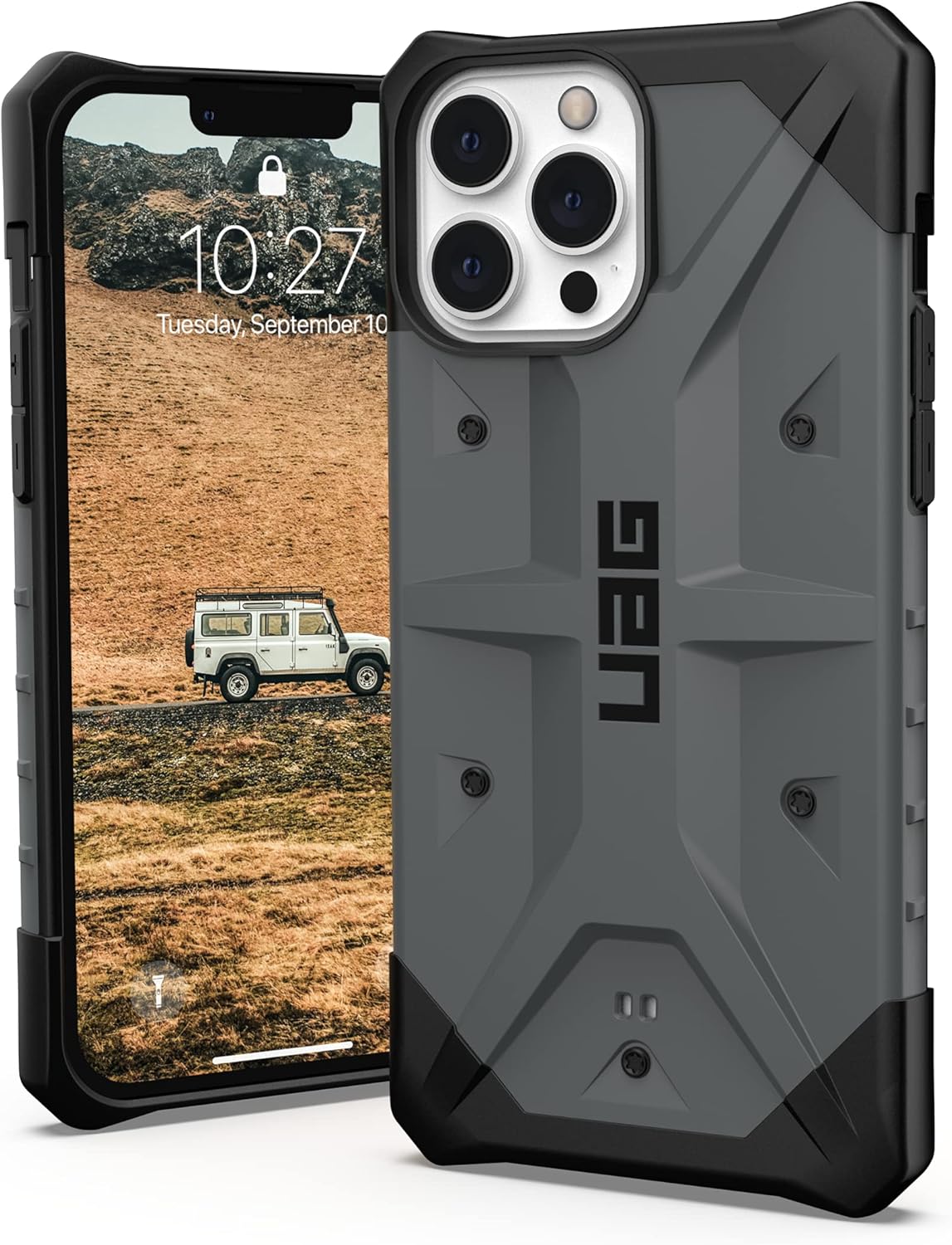 URBAN ARMOR GEAR UAG Designed for iPhone 13 Pro Max Case Grey Silver Rugged Lightweight Slim Shockproof Pathfinder Protective Cover, [6.7 inch Screen]
