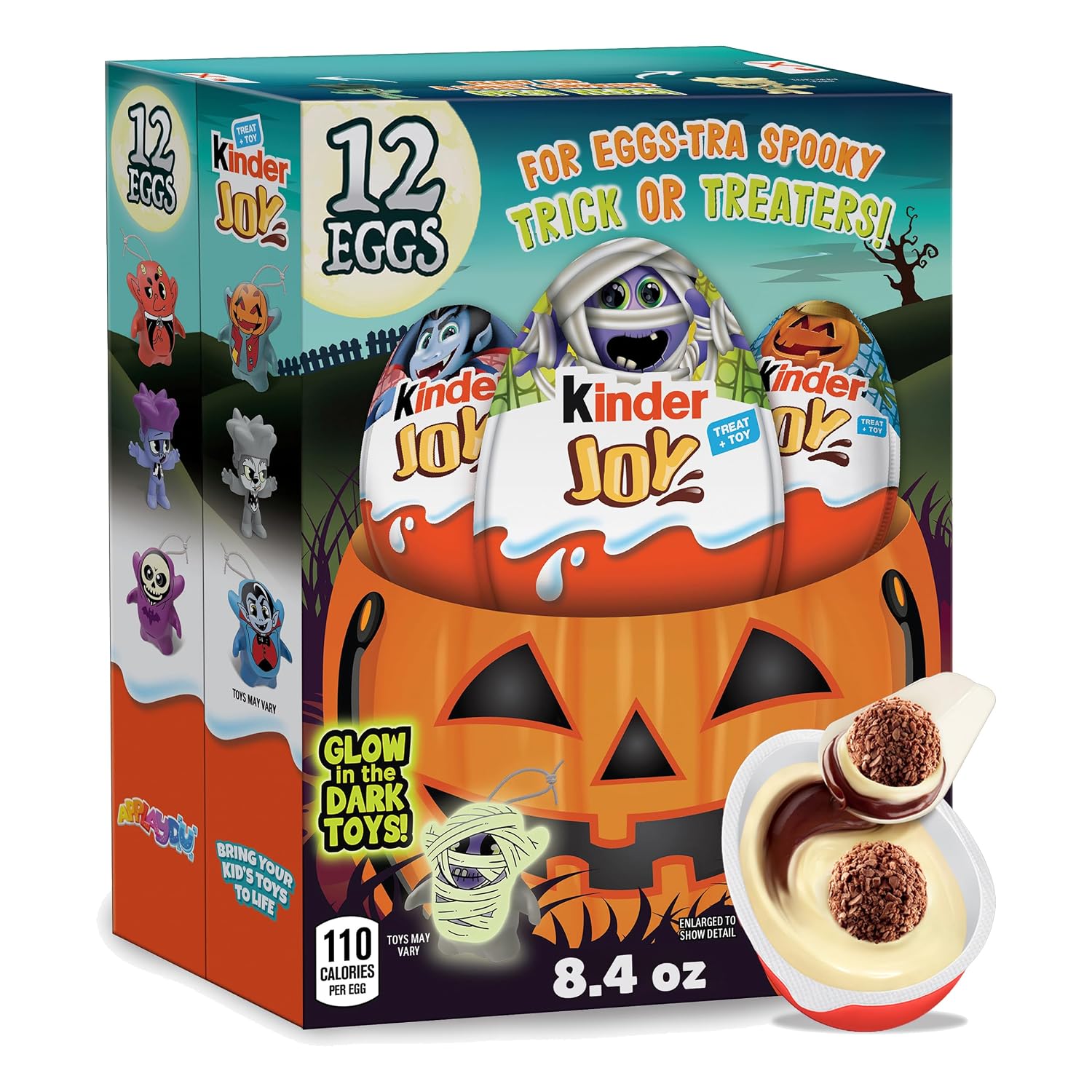 Kinder Joy Eggs, Halloween Party Favors for Kids, Treat and Toy, 12 Count