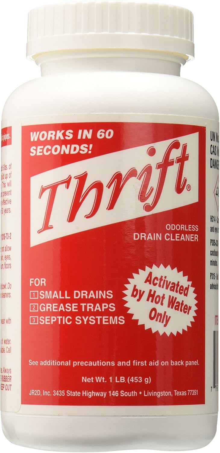 Thrift T-100 Alkaline Based 1-Pound Granular Drain Cleaner,Red