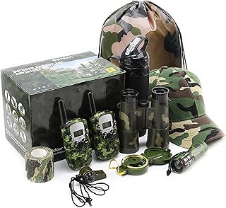 Outdoor Adventure Kit for Kids – Premium Camouflage Camping Gear with Walkie-Talkies – Military Style Toys – Explorer Gear Play Set – 10 in 1 Bundle – Ideal for All Ages and Genders