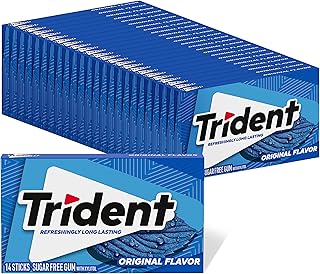 Trident Original Flavor Sugar Free Gum, 14 Pieces (Pack of 24) (336 Total Pieces)