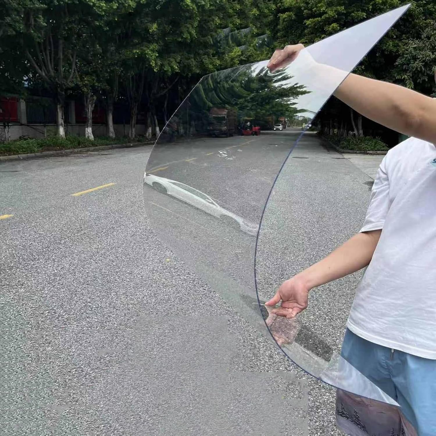 Polycarbonate UV Sheet,Acrylic Sheet Clear Plastic Board,Roofing Sheets,Flexible Shatterproof Greenhouse Canopy Carport Bus Shelters Replacement Panels,Glass Replacement (4 x 3.3ft)