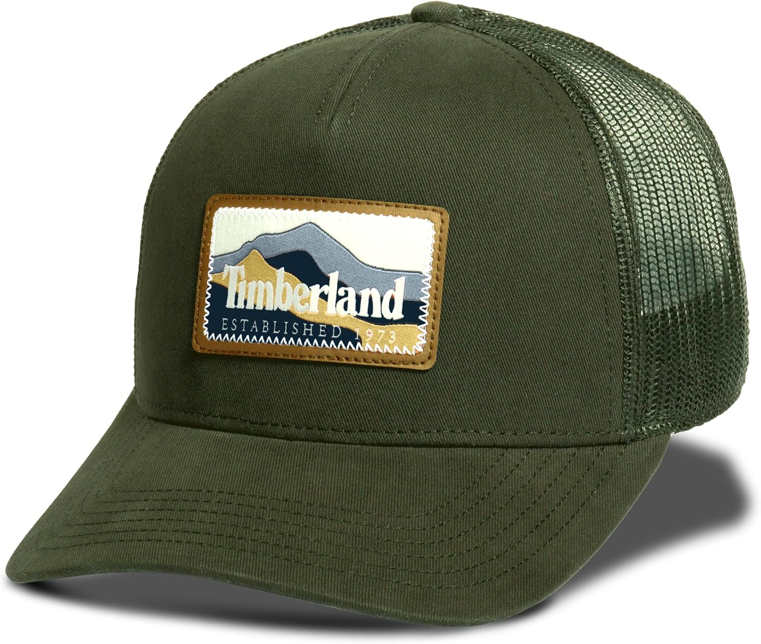 Timberland Trucker Hat for Men, One Size, Durable Cotton Twill, Adjustable Mesh Back, Curved Brim, Breathable and Lightweight