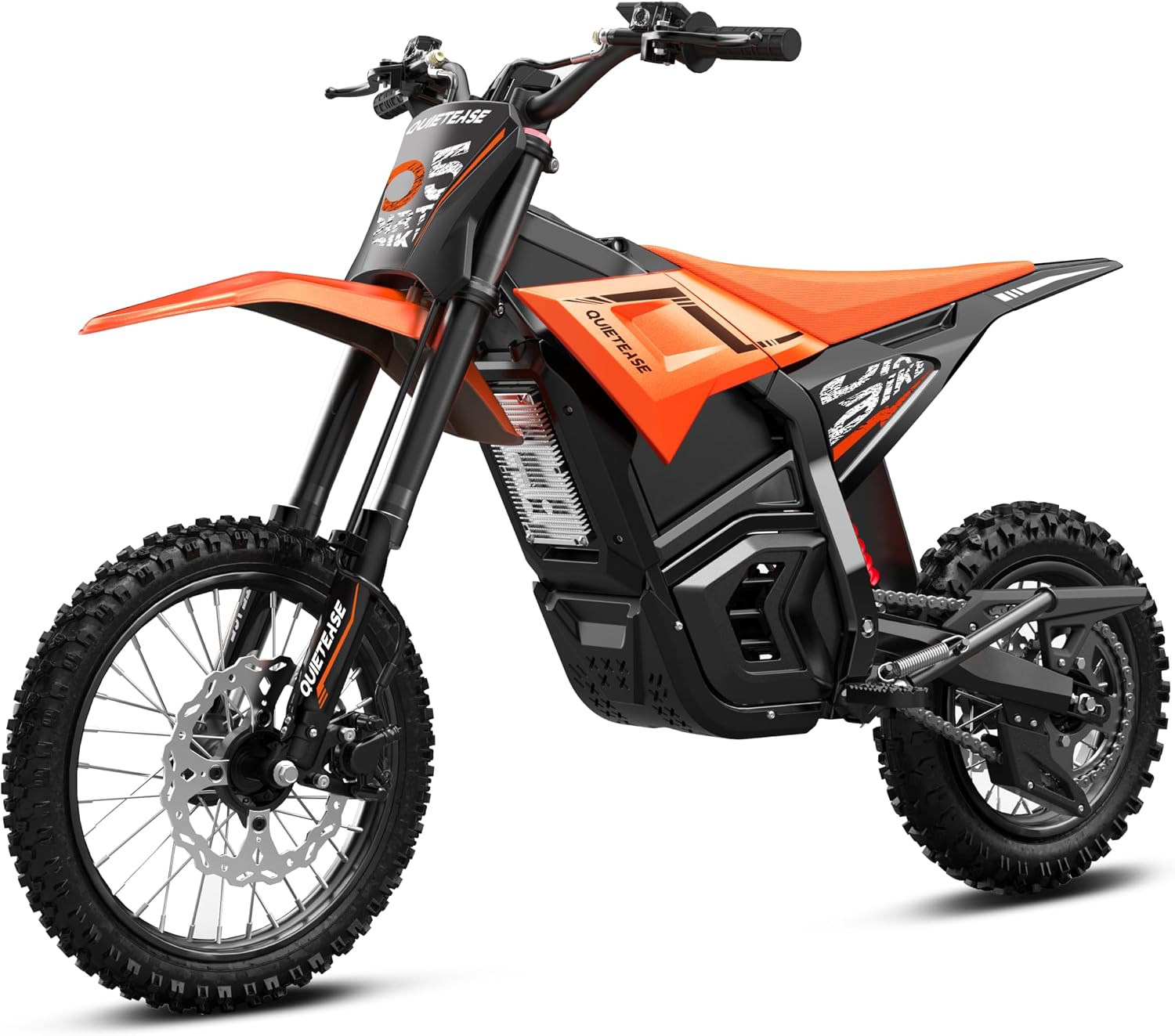 QuietEase Electric Dirt Bike for Adults Teens, 3000W Brushless 220Nm Motor - 45° Slope, 38 MPH, 48V/23.4Ah Removable Battery, Dual Hydraulic Brakes & Full Suspension Electric Motorcycle for Age 13+
