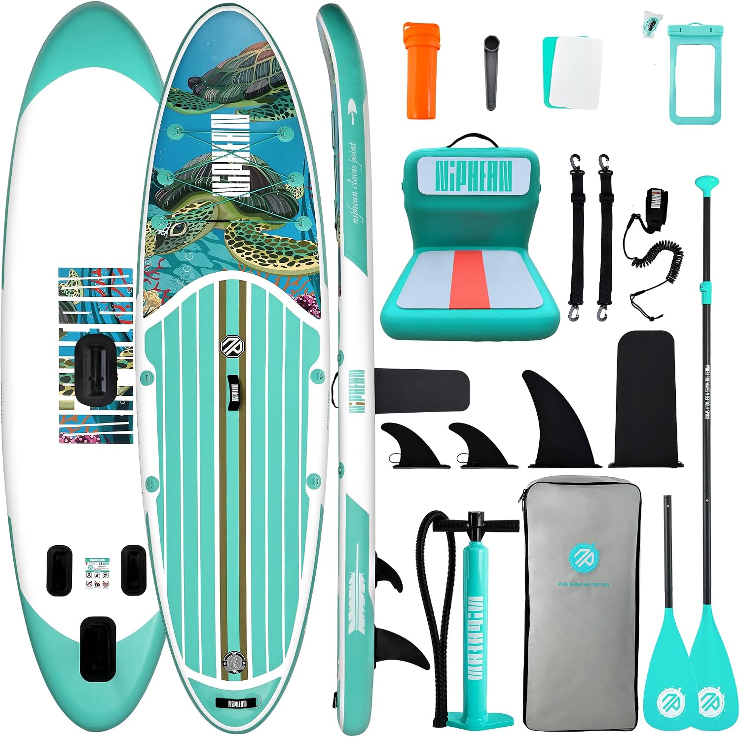 Niphean Inflatable Stand Up Paddle Board with SUP Accessories