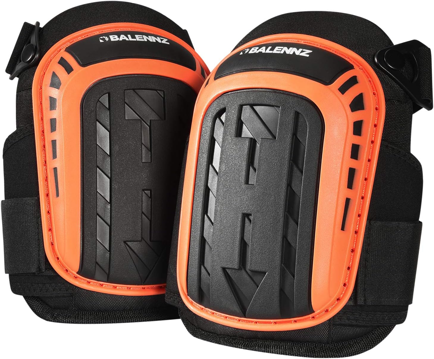 BALENNZ Professional Knee Pads for Work - Heavy Duty Foam Padding Gel Construction Knee Pads with Strong Double Straps – Comfortable Knee Protection for Indoor and Outdoor Use (Knee High Orange)