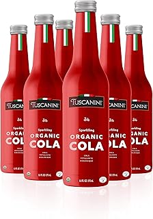 Tuscanini Authentic Organic Cola Soda 9.3oz (6 Pack) Naturally Caffeine Free, Elegant Glass Bottle, Great Tasting, Chemical Free