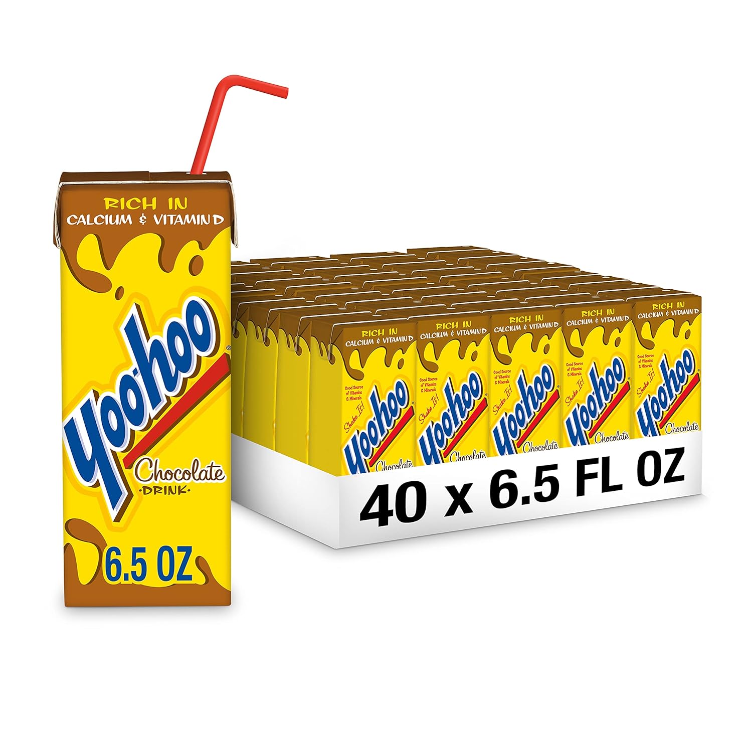 Yoo-hoo Chocolate Drink, 6.5 fl oz boxes, 10 count (Pack of 4)