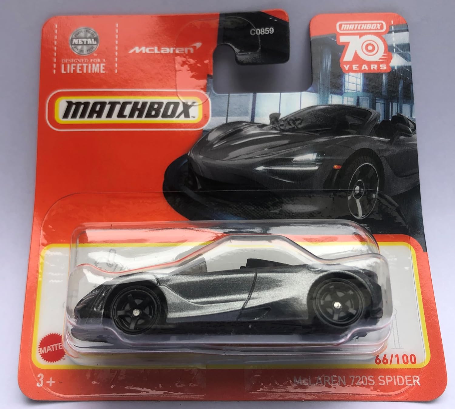 2023 Matchbox McLaren 720S Spider Metallic Grey 66/100 (Short Card) HLD39