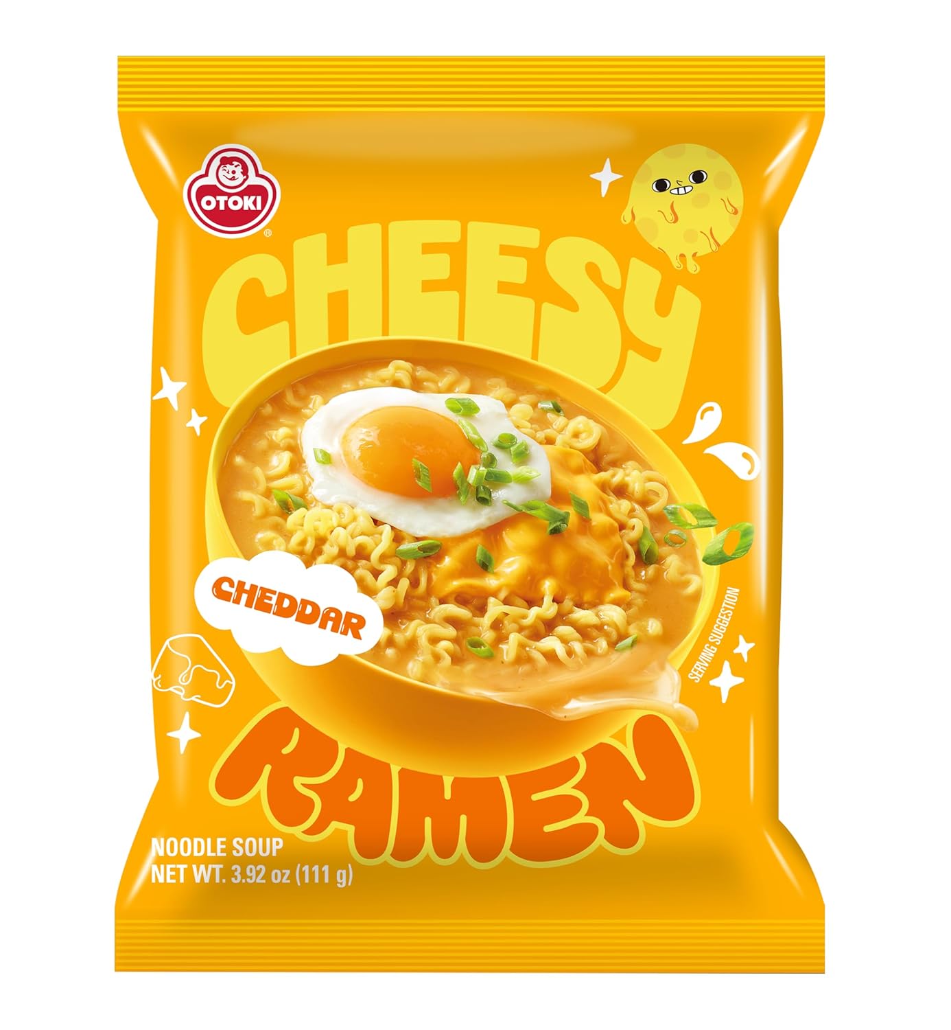 OTOKI Cheesy Ramen – Cheddar Flavor | Non-Spicy, Creamy & Savory Korean Instant Noodles (4 Pack, 15.66oz)