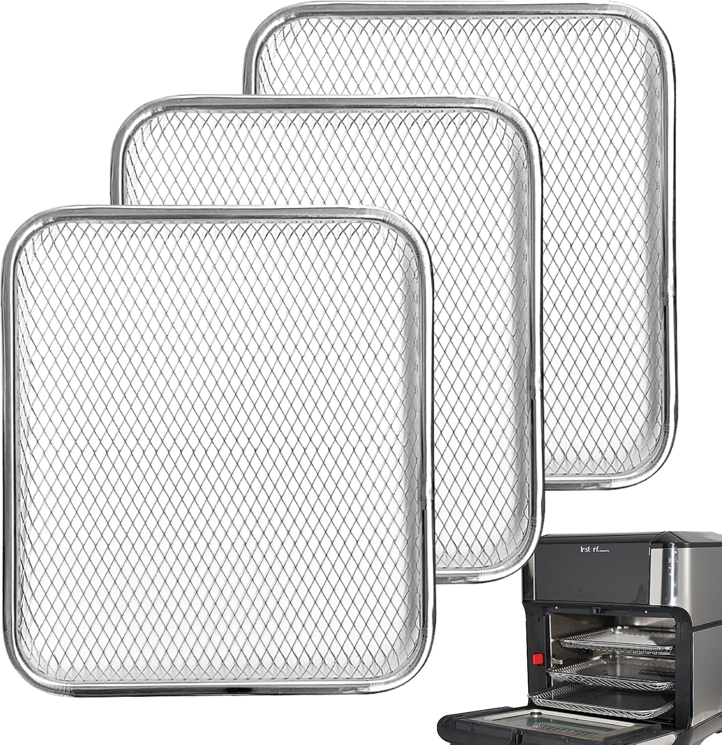Stainless steel Mesh Cooking Tray Dehydrator Tray, Air Fryer Accessories Compatible for 10&10.6 qt Instant Vortex Innsky Power XL Air Fryer