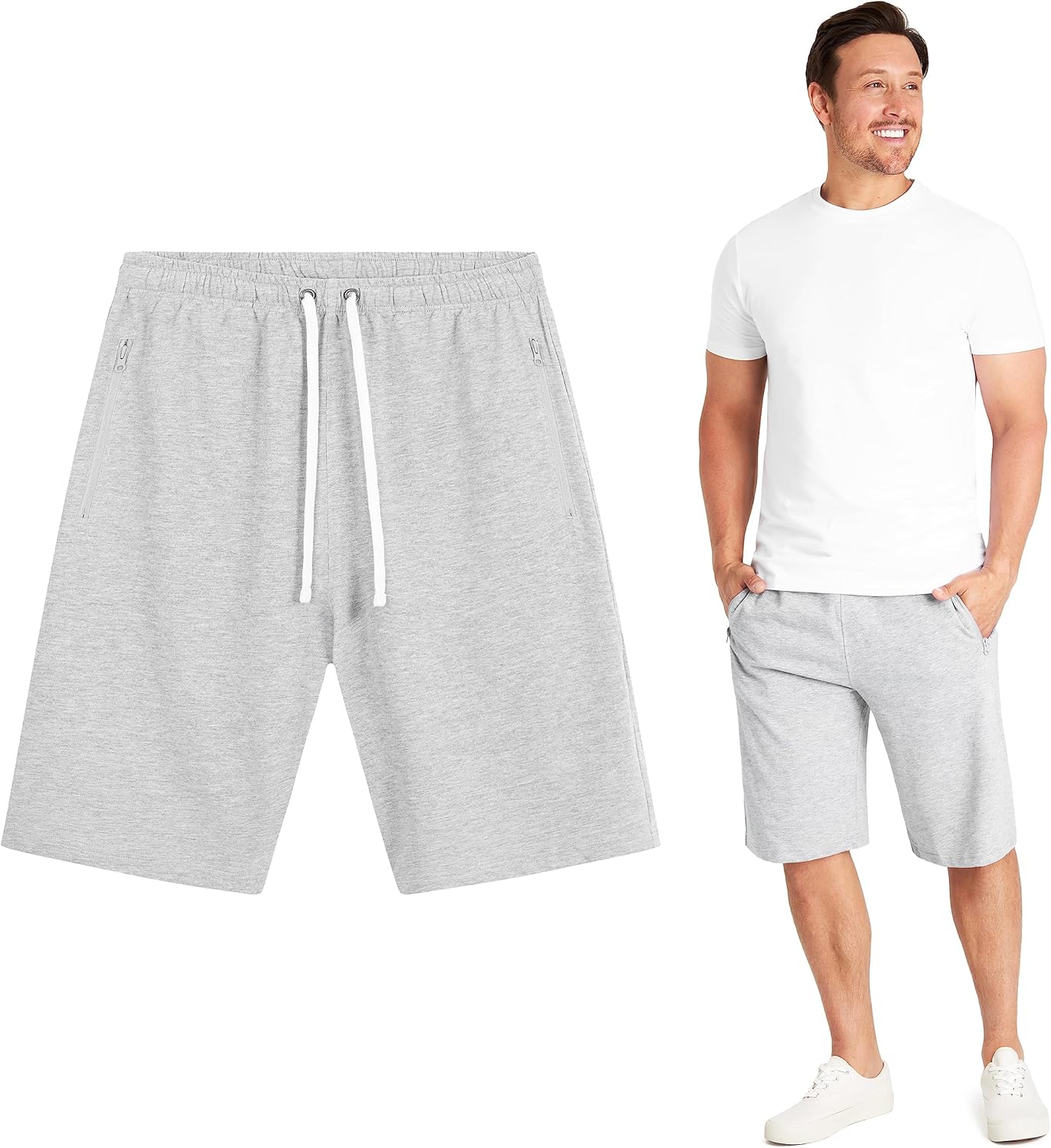 CityComfort Mens Shorts Soft Breathable Lounge Wear Activewear Shorts Zipped Pockets for Sports Summer Gym Running Work