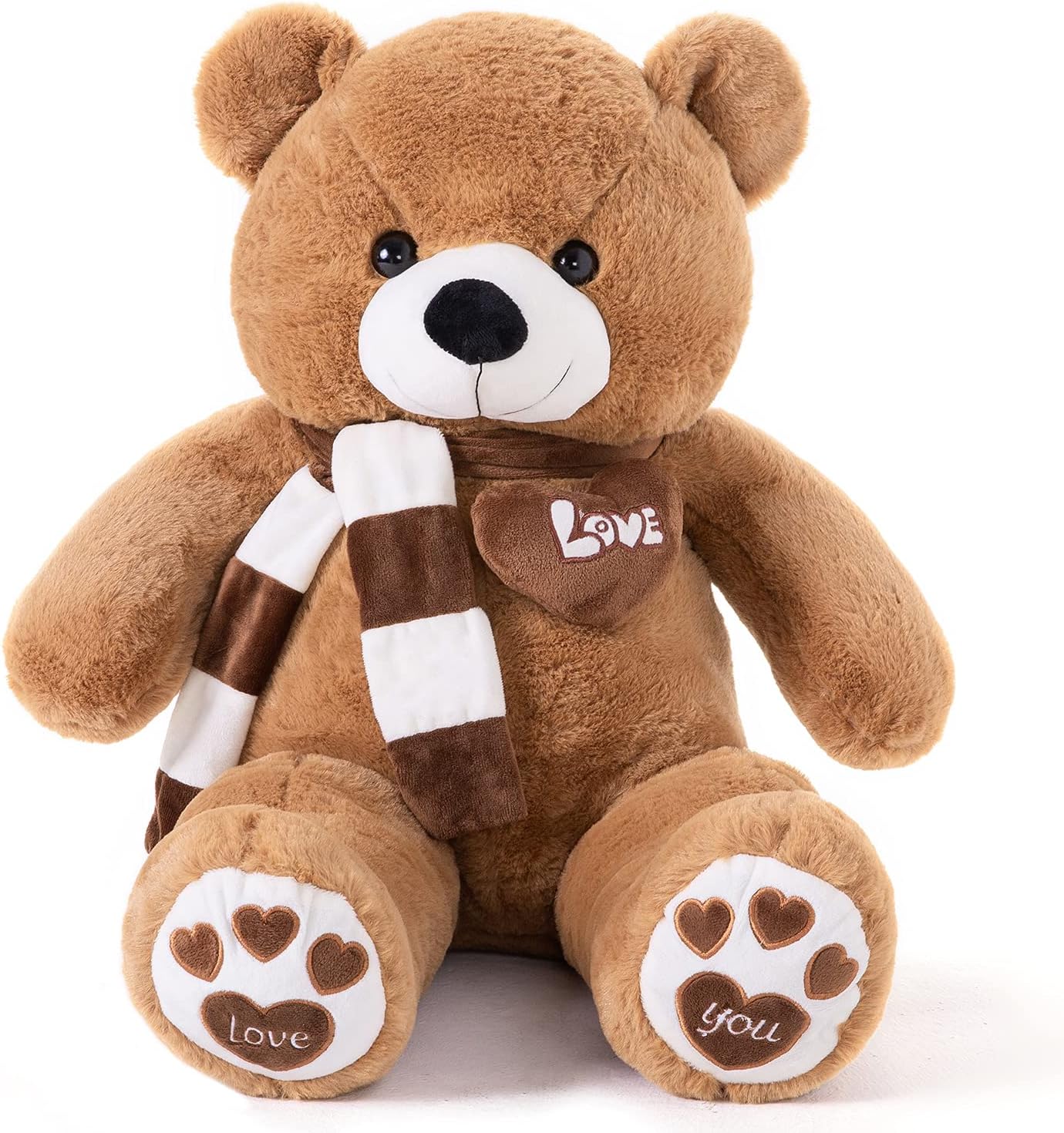 YunNasi Giant Teddy Bear,80cm XL Stuffed Bear Big Animal Plush Toy,Dark Brown
