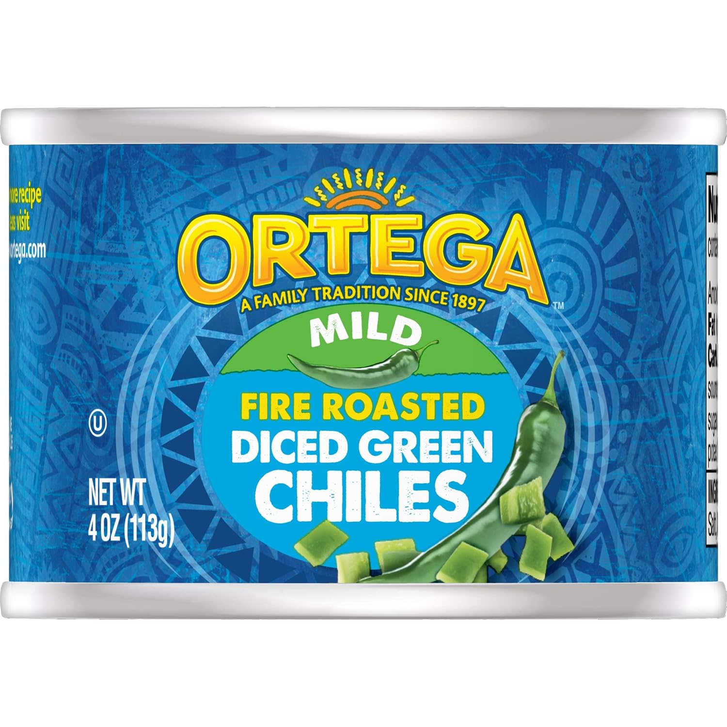 Ortega Fire Roasted Diced Green Chiles, Mild, 4 oz