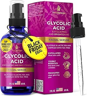 Glycolic Acid Serum for Face 15% Strength - Extra Large Size (2Oz) - Advanced Formula for Enhancing Skin Radiance, Texture Improvement, Addressing Uneven Tone & Fine Lines by InstaSkincare