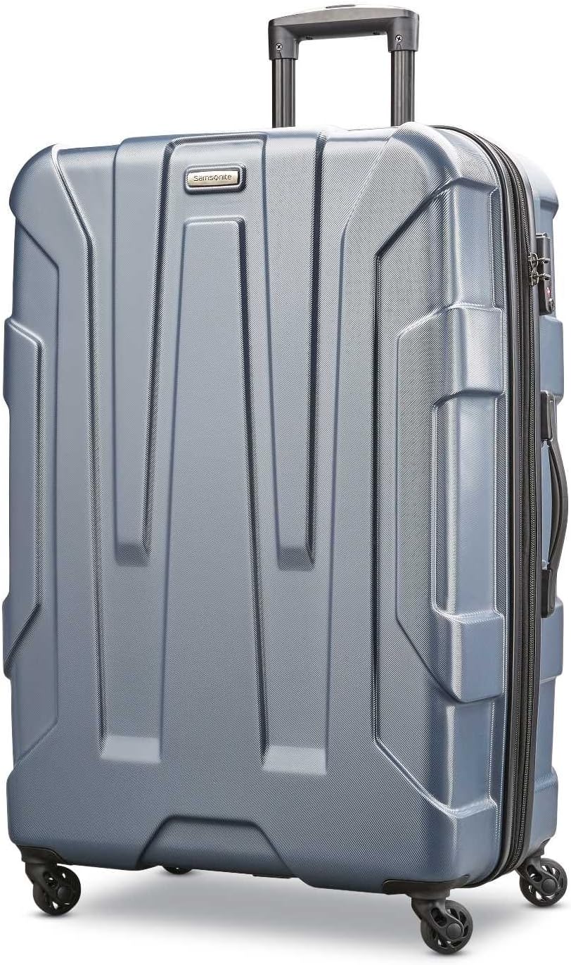 Samsonite Centric Hardside Expandable Luggage with Spinner Wheels, Blue Slate, Checked-Large 28-Inch