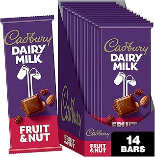 CADBURY DAIRY MILK Fruit & Nut Milk Chocolate Candy Bars, 3.5 oz (14 Count)