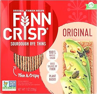 Finn Crisp Sourdough Rye Thins, Original Crispbread, 7 Ounce Boxes (Pack of 9)