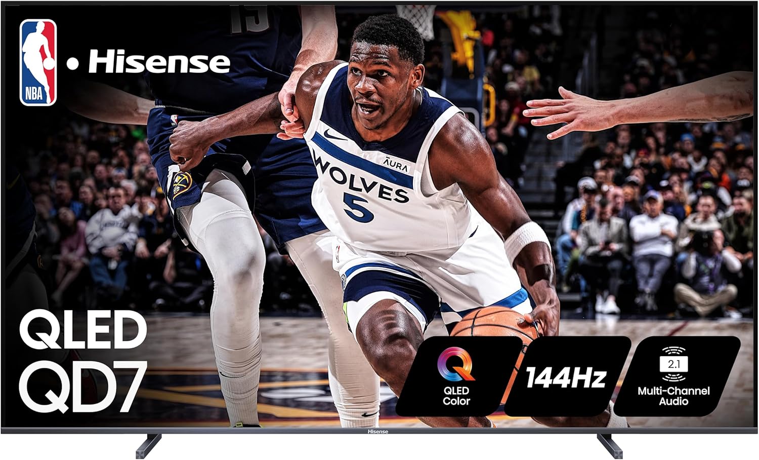 Hisense 100-Inch Class QD7 Series QLED 4K UHD Google Smart TV (100QD7N, 2024 Model) - QLED, Native 144Hz, Motion Rate 240, Direct Full Array, Game Mode Pro, Alexa Compatibility