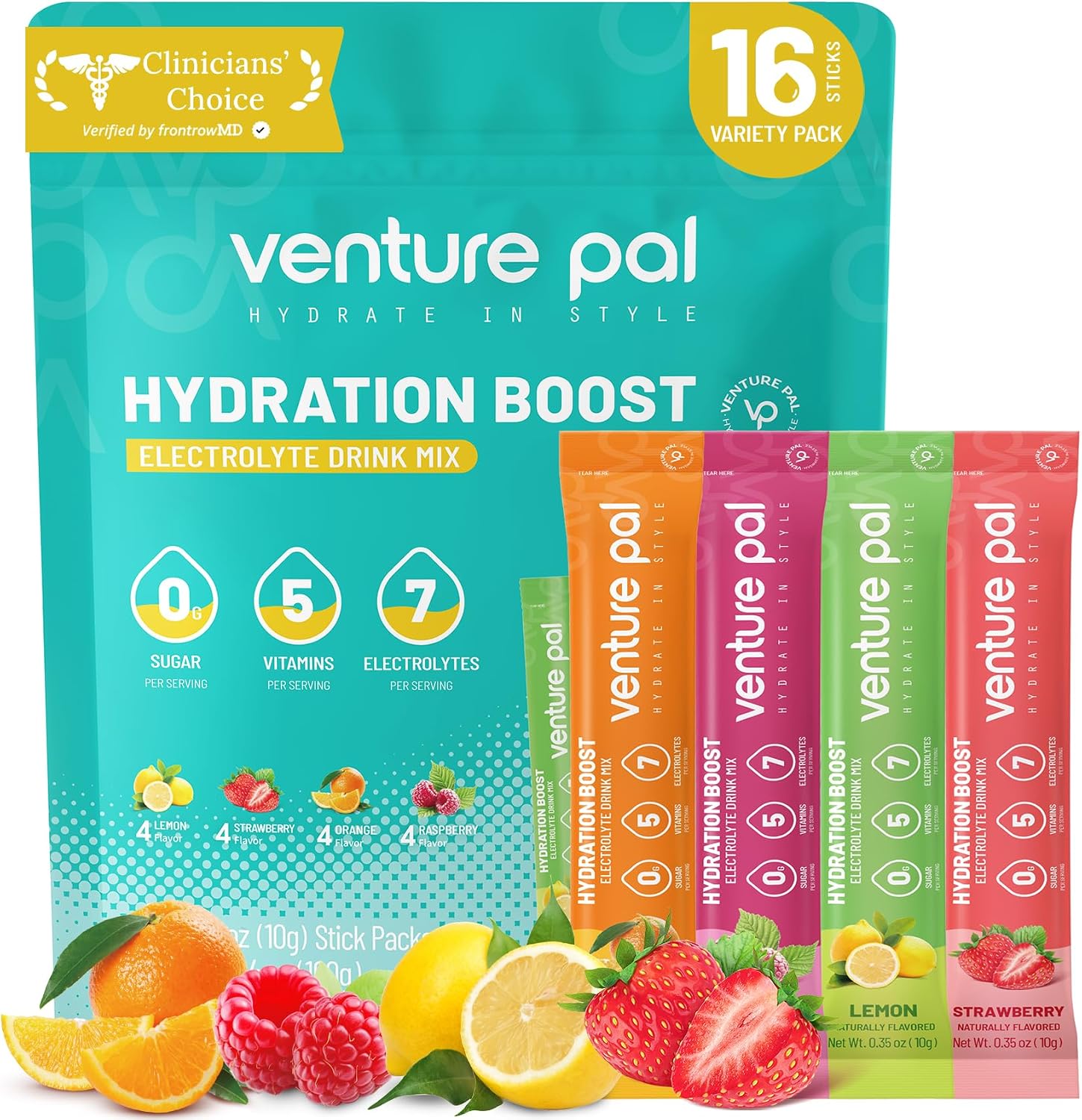 Venture Pal Sugar Free Electrolyte Powder, Liquid Daily IV Hydration Packet