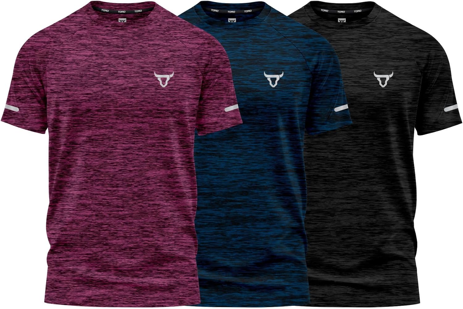 Pack of 3 Mens Workout Short Sleeve T-Shirts Athletic Fit Fast Drying Moisture Wicking Sports Style T-Shirts