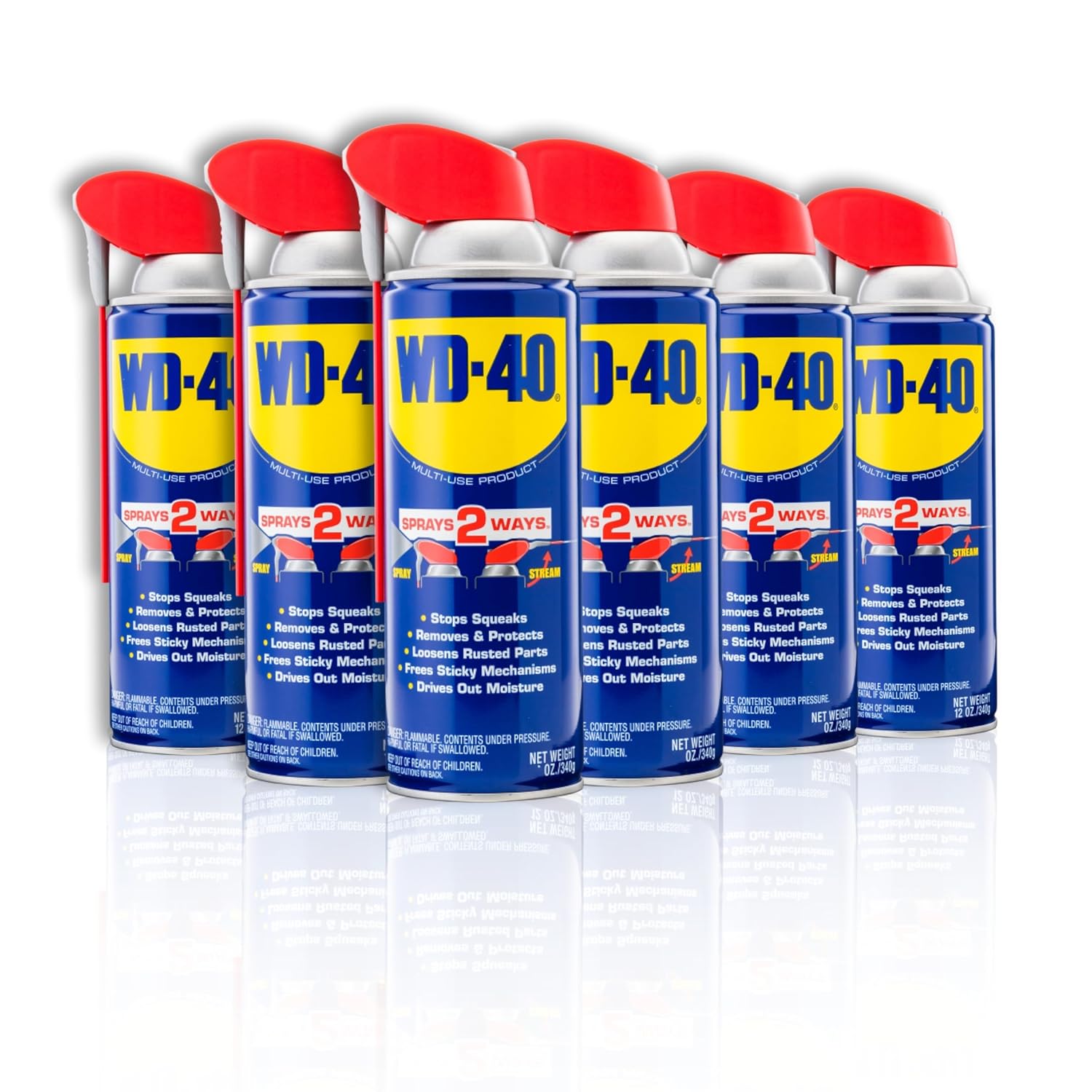WD-40 Multi-Use Product with Smart Straw Sprays 2 Ways, 8 OZ [6-Pack]